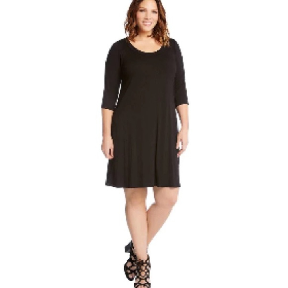 Karen Kane Black 3/4 Sleeve Swing Dress – Women’s Plus Size 0X – NWT – USA - Picture 2 of 11